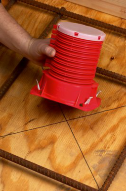 Fire Barrier Cast-In Device for Plastic Pipes, 3 Inch, 3 Hour Fire Rating, Red, 12/Case