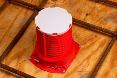 Fire Barrier Cast-In Device for Plastic Pipes, 3 Inch, 3 Hour Fire Rating, Red, 12/Case