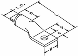 Scotchlok Aluminum One Hole Lug, 3/0 AWG, 1/2 Inch Stud Size, Ruby Color