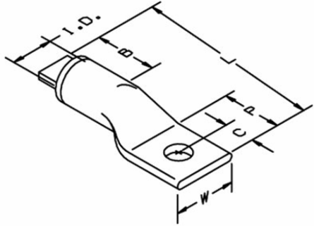 Scotchlok Aluminum One Hole Lug, 4/0 AWG, 35 kV, 5/8 Inch Stud Size, 3.56 Inch Length
