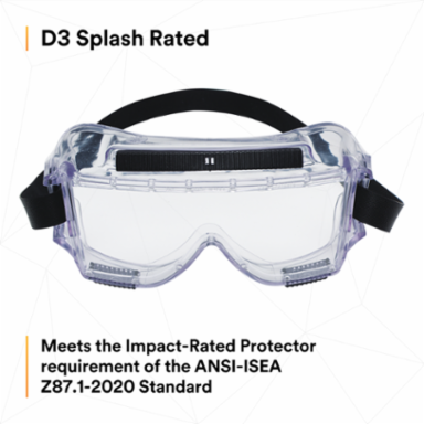 3M™ Centurion™ Safety Splash Goggle 454AF, 40305-00000-10 Clear Anti-Fog Lens 10 ea/Case