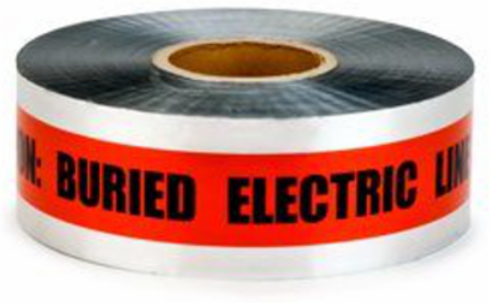 Scotch Detectable Buried Barricade Tape, 3 Inch x 1000 Foot, Red, 5 mil Thick, 8 Rolls/Case