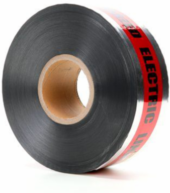 Scotch Detectable Buried Barricade Tape, 3 Inch x 1000 Foot, Red, 5 mil Thick, 8 Rolls/Case