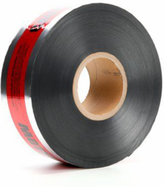 Scotch Detectable Buried Barricade Tape, 3 Inch x 1000 Foot, Red, 5 mil Thick, 8 Rolls/Case