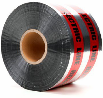 Scotch Detectable Buried Barricade Tape, 6 Inch x 1000 ft, Red, 5 mil, 4 Rolls/Case