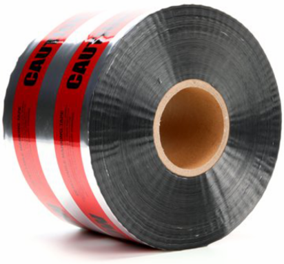 Scotch Detectable Buried Barricade Tape, 6 Inch x 1000 ft, Red, 5 mil, 4 Rolls/Case