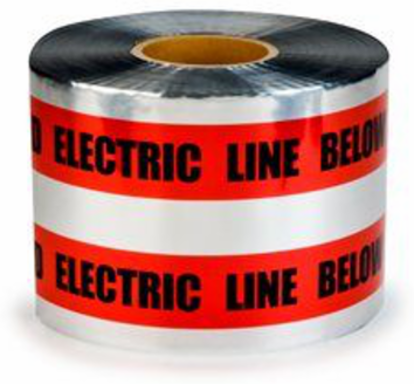 Scotch Detectable Buried Barricade Tape, 6 Inch x 1000 ft, Red, 5 mil, 4 Rolls/Case