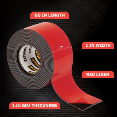 Scotch-Mount™ Extreme Double-Sided Mounting Tape 414H-DC-EF, 1 in x 60 in (2.54 cm x 1.52 m)