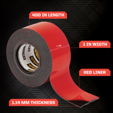Scotch-Mount™ Extreme Double-Sided Mounting Tape Mega Roll 414H-LONGDC-EF, 1 in x 400 in (2.54 cm x 10.1 m)