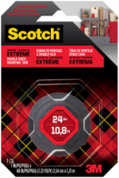 Scotch® Extreme Double-Sided Mounting Tape 414S-48-ESF, 1 in x 48 in (2.54 cm x 1.21 m)