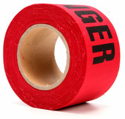 Scotch Repulpable Barricade Tape 3 Inch x 150 ft, DANGER, 10 mil, 8 Rolls
