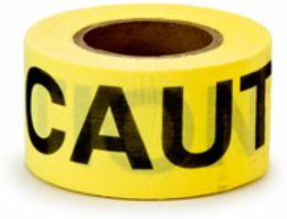 Scotch Repulpable Barricade Tape, CAUTION 3 Inch x 150 Ft, Yellow, 10 Mil, 8 Rolls/Case