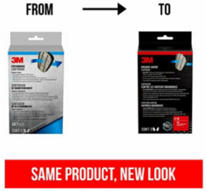 3M™ Performance Cartridge Organic Vapor, 6001P3-DC, 3 pair/pack, 4 packs/case