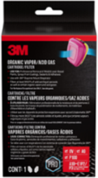 3M™ Organic Vapor/Acid Gas Cartridge/P100 Filter 60923H1-DC, 1-pair Cartridge/Filters, 5 pack/case