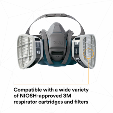 3M™ Rugged Comfort Quick Latch Half Facepiece Reusable Respirator 6501QL/49488, Small, 10 EA/Case