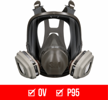 3M™ Full Face Reusable Paint Project Respirator OV/P95, 69P71P1-DC, Large, 1 each/pack, 2 packs/case