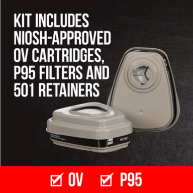 3M™ Full Face Reusable Paint Project Respirator OV/P95, 69P71P1-DC, Large, 1 each/pack, 2 packs/case