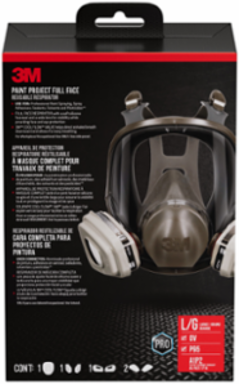 3M™ Full Face Reusable Paint Project Respirator OV/P95, 69P71P1-DC, Large, 1 each/pack, 2 packs/case