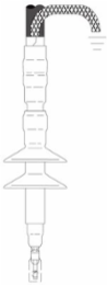 Cold Shrink QT-III Outdoor 2 Skirt Termination, 0.64-1.08 Inch Insulation O.D., 5-35kV