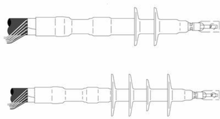 Cold Shrink QT-III Termination Kit, 0.64-1.08 Inch Cable O.D., 5-25/28 kV