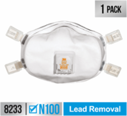 3M™ Lead Paint Removal Valved Respirator 8233PC1-B-PS, 1 ea/pk, 10 pks/cs