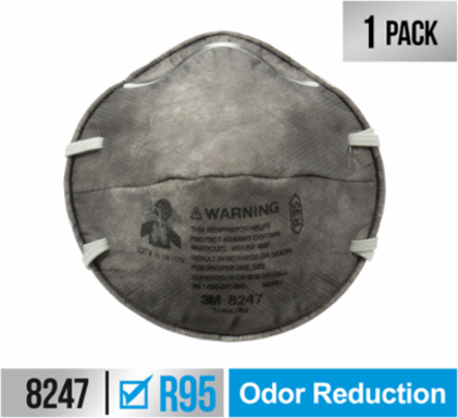 3M™ Paint Odor Respirator, 8247P1-C, 1 each/pack, 6 packs/case