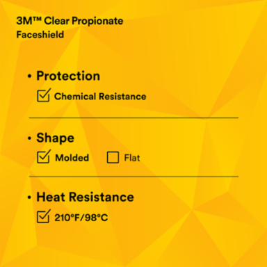 3M™ Clear Propionate Faceshield W96, 82700-00000, Molded 10 EA/Case