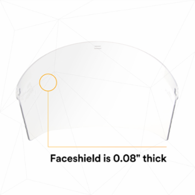 3M™ Clear Propionate Faceshield W96, 82700-00000, Molded 10 EA/Case