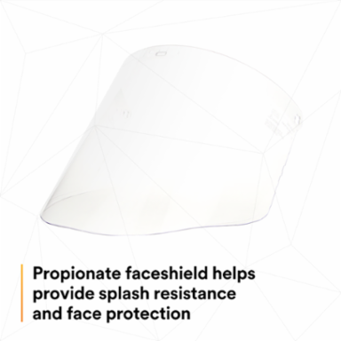 3M™ Clear Propionate Faceshield W96, 82700-00000, Molded 10 EA/Case