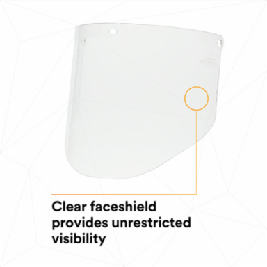 3M™ Clear Polycarbonate Faceshield WP96, 82701-00000, Molded 10 EA/Case