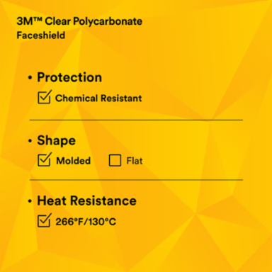 3M™ Clear Polycarbonate Faceshield WP96, 82701-00000, Molded 10 EA/Case