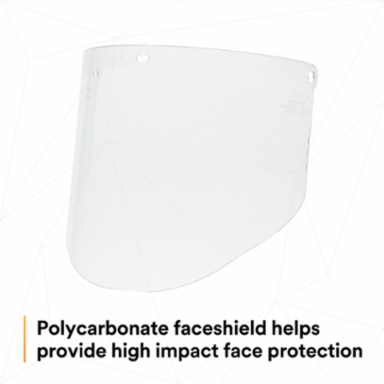 3M™ Clear Polycarbonate Faceshield WP96, 82701-00000, Molded 10 EA/Case