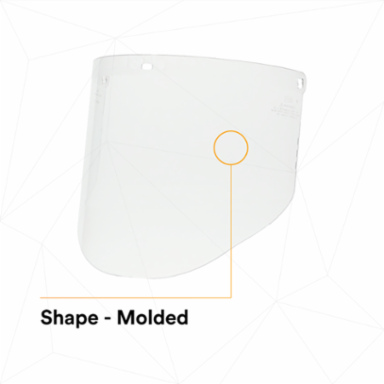3M™ Clear Polycarbonate Faceshield WP96, 82701-00000, Molded 10 EA/Case