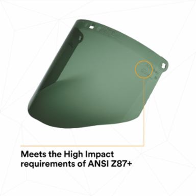 3M™ Polycarbonate Faceshield WP96C, Dark Green, 82702-00000, Molded 10 EA/Case