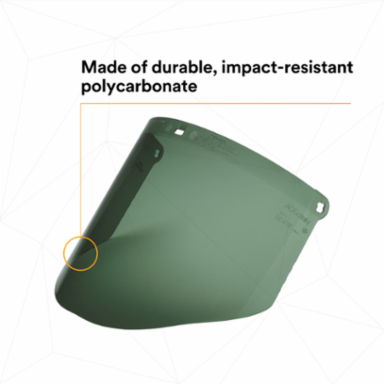3M™ Polycarbonate Faceshield WP96C, Dark Green, 82702-00000, Molded 10 EA/Case