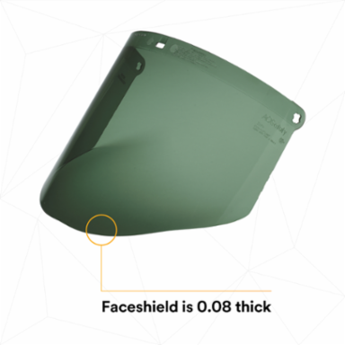 3M™ Polycarbonate Faceshield WP96C, Dark Green, 82702-00000, Molded 10 EA/Case