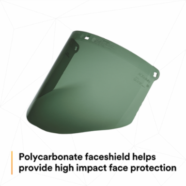3M™ Polycarbonate Faceshield WP96C, Dark Green, 82702-00000, Molded 10 EA/Case