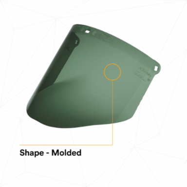 3M™ Polycarbonate Faceshield WP96C, Dark Green, 82702-00000, Molded 10 EA/Case