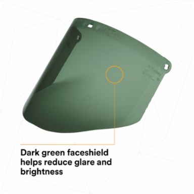 3M™ Polycarbonate Faceshield WP96C, Dark Green, 82702-00000, Molded 10 EA/Case