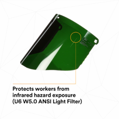 3M™ Polycarbonate Faceshield Window W96IR5, 82706-10000, Shade 5.0 10 EA/Case