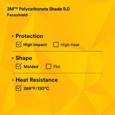 3M™ Polycarbonate Faceshield Window W96IR5, 82706-10000, Shade 5.0 10 EA/Case