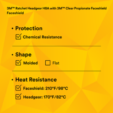 3M™ Ratchet Headgear H8A, 82783-00000, with 3M™ Clear Polycarbonate Faceshield WP96 5 EA/Case