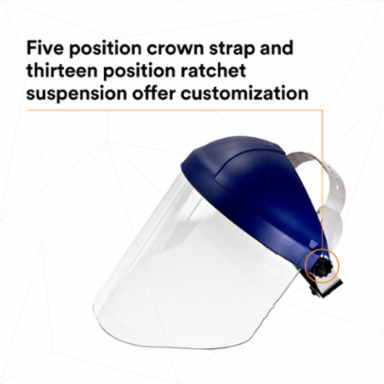 3M™ Ratchet Headgear H8A, 82783-00000, with 3M™ Clear Polycarbonate Faceshield WP96 5 EA/Case