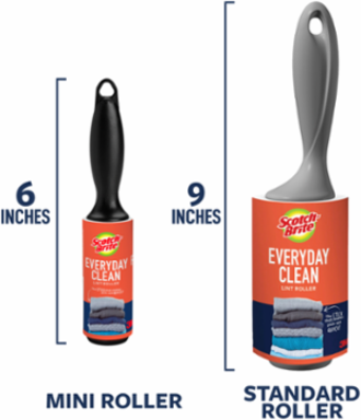 Scotch-Brite™ Everyday Clean Mini Lint Roller 836MRCS-30, 3.0 in x 7.66 ft (7.62 cm x 2.33 m), 24/1