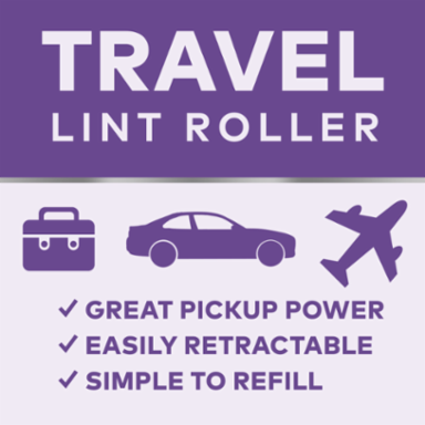 Scotch-Brite™ Mini-Travel Lint Roller Tool 836MRS-30-MTCA, 3 in x 8.5 ft (7.6 cm x 2.59 m), 6/1