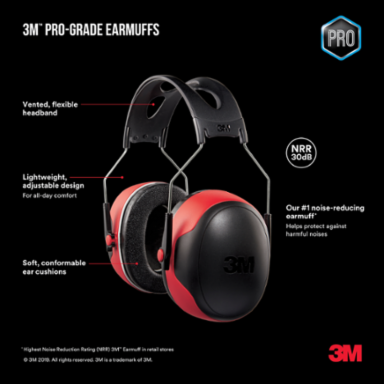 3M™ Pro-Grade Earmuff 90565-4DC-PS, 4 each/case