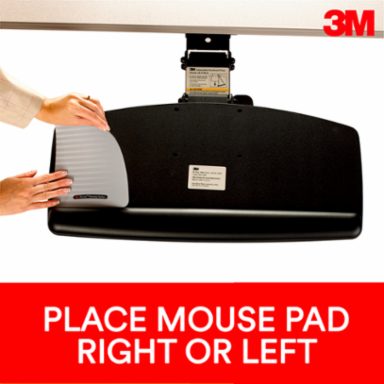 3M™ Easy Adjust Keyboard Tray with Standard Keyboard and Mouse Platform, 23 in Track, AKT90LE