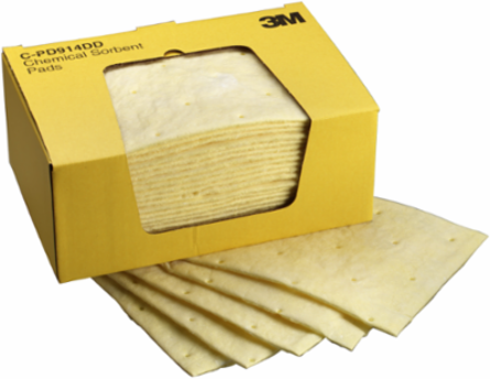 3M™ Chemical Sorbent Pad C-PD914DD, High Capacity, 9 in x 14 in, 25 Pads/Box, 6 Box/Case
