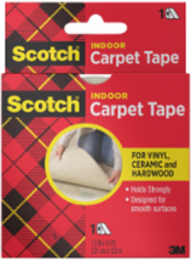 Scotch® Indoor Carpet Tape CT2010, 1.5 in x 42 ft (38.1 mm x 12.8 m), Carpet Tape