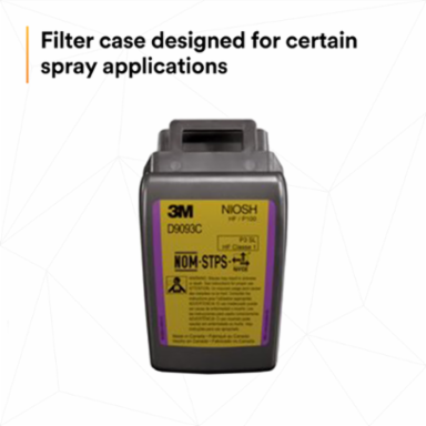 3M™ Secure Click™ Hard Case P100 Particulate Filter D9093C, Hydrogen Fluoride and Nuis. Level OV/AG Relief, 60 ea/Case